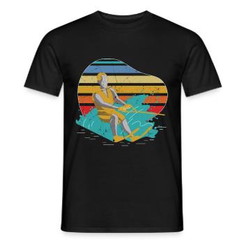 Water Skiing Summer Fun - Men's T-Shirt - black - Front - AI Model Male 178 light (178cm)
