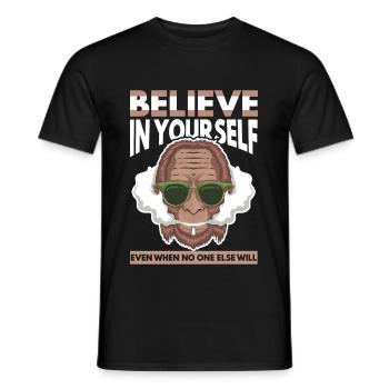 In Yourself Even When Noone Else Will - Men's T-Shirt - black - Front - AI Model Male 178 light (178cm)