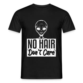 No Hair Dont Care Funny Bald Head - Men's T-Shirt - black - Front - AI Model Male 178 light (178cm)
