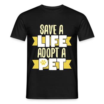 Safe A life Adopt A Pet Adoption - Men's T-Shirt - black - Front - AI Model Male 178 light (178cm)