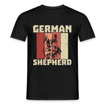 German Sheperd Vintage Distressed - Men's T-Shirt - black - Front - AI Model Male 178 light (178cm)