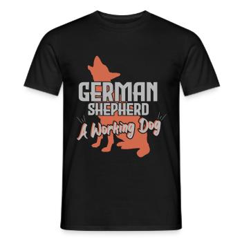 German Shepherd A Working Dog - Men's T-Shirt - black - Front - AI Model Male 178 light (178cm)