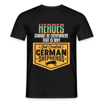 Heroes Not Everywhere German Shepherds - Men's T-Shirt - black - Front - AI Model Male 178 light (178cm)