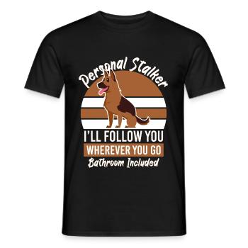 Personal Stalker Ill Follow You Wherever You Go - Men's T-Shirt - black - Front - AI Model Male 178 light (178cm)