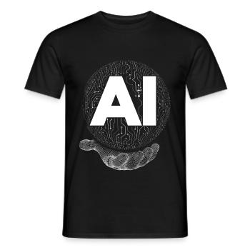 AI Roboter Hand Computer Hand - Men's T-Shirt - black - Front - AI Model Male 178 light (178cm)