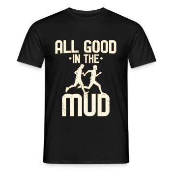 All Good In The Mud Trailrunning - Men's T-Shirt - black - Front - AI Model Male 178 light (178cm)