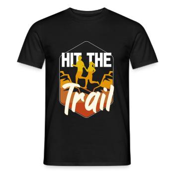 Hit The Trail Trailrunning - Men's T-Shirt - black - Front - AI Model Male 178 light (178cm)