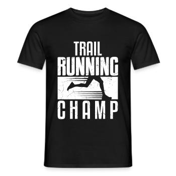 Trailrunning Champ Trail Runner Champion - Men's T-Shirt - black - Front - AI Model Male 178 light (178cm)