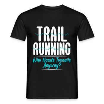 Trailrunning Who Needs Toenails Anyway - Men's T-Shirt - black - Front - AI Model Male 178 light (178cm)