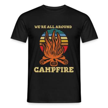 Were All Around Campfire - Men's T-Shirt - black - Front - AI Model Male 178 light (178cm)