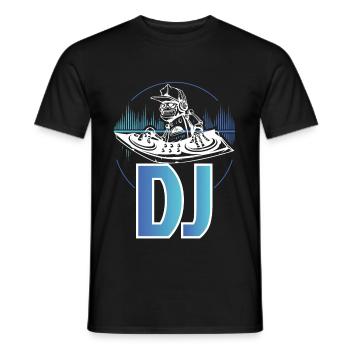 Electronic Visualizer Turntables Cool DJ - Men's T-Shirt - black - Front - AI Model Male 178 light (178cm)