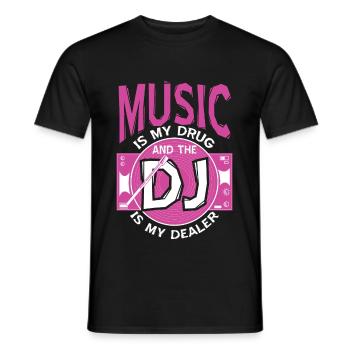 Music And The DJ Turntables - Men's T-Shirt - black - Front - AI Model Male 178 light (178cm)
