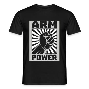 Arm Power Vintage Arm Wrestling - Men's T-Shirt - black - Front - AI Model Male 178 light (178cm)