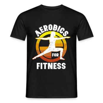 Aerobics For Fitness Vintage Distressed - Men's T-Shirt - black - Front - AI Model Male 178 light (178cm)