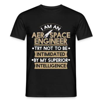 Aerospace Engineer Superior Intelligence - Men's T-Shirt - black - Front - AI Model Male 178 light (178cm)
