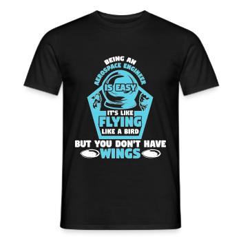 Aerospace Engineering Is Easy Bird Wings - Men's T-Shirt - black - Front - AI Model Male 178 light (178cm)