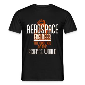 Aerospace Engineer Cool Science World - Men's T-Shirt - black - Front - AI Model Male 178 light (178cm)