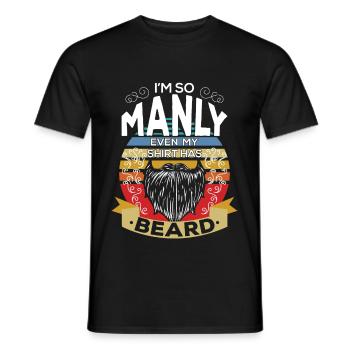Im So Manly Even My Shirt Has Beard - Men's T-Shirt - black - Front - AI Model Male 178 light (178cm)