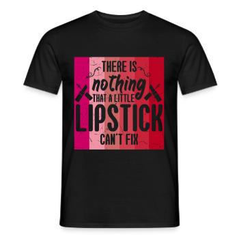 Lipstick Makes Everything Better - Men's T-Shirt - black - Front - AI Model Male 178 light (178cm)