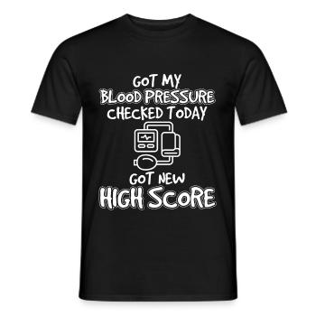 Blood Pressure Checked New Highscore - Men's T-Shirt - black - Front - AI Model Male 178 light (178cm)