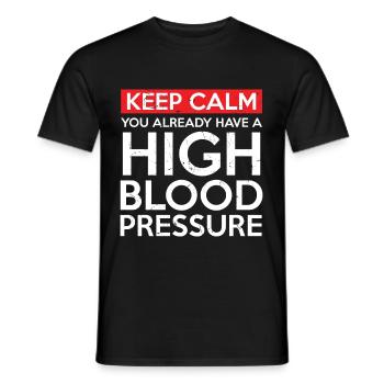 Keep Calm High Blood Pressure - Men's T-Shirt - black - Front - AI Model Male 178 light (178cm)