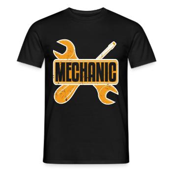 Car Mechanic Wrench And Screwdriver - Men's T-Shirt - black - Front - AI Model Male 178 light (178cm)