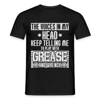 Voices In My Head Grease And Wrench - Men's T-Shirt - black - Front - AI Model Male 178 light (178cm)