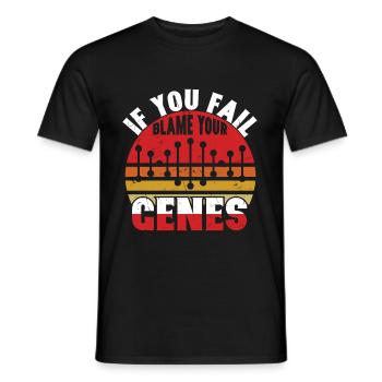 If You Fail Blame Your Genes Genealogy Pun - Men's T-Shirt - black - Front - AI Model Male 178 light (178cm)