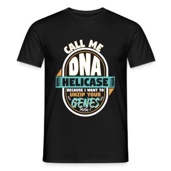 Call Me DNA Helicase Unzip Your Genes - Men's T-Shirt - black - Front - AI Model Male 178 light (178cm)