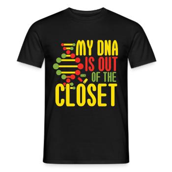 My DNA Is Out Of The Closet - Men's T-Shirt - black - Front - AI Model Male 178 light (178cm)