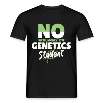 No Sleep Money Life Genetics Student - Men's T-Shirt - black - Front - AI Model Male 178 light (178cm)