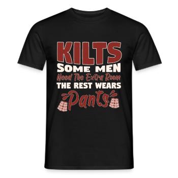 Kilts Some Men Need The Extra Room - Men's T-Shirt - black - Front - AI Model Male 178 light (178cm)
