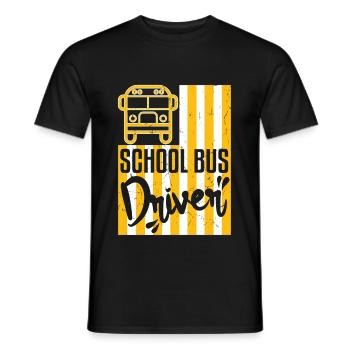 American Flag School Bus Driver Distressed - Men's T-Shirt - black - Front - AI Model Male 178 light (178cm)
