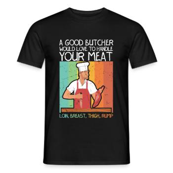 Butchery Always Fresh Meat Vintage Distressed - Men's T-Shirt - black - Front - AI Model Male 178 light (178cm)