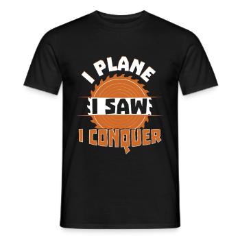I Plane I Saw I Conquer - Men's T-Shirt - black - Front - AI Model Male 178 light (178cm)