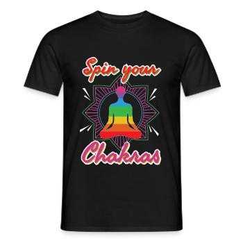 Spin Your Chakras - Men's T-Shirt - black - Front - AI Model Male 178 light (178cm)