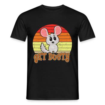 Cute Chinchilla Get Dusty Vintage - Men's T-Shirt - black - Front - AI Model Male 178 light (178cm)