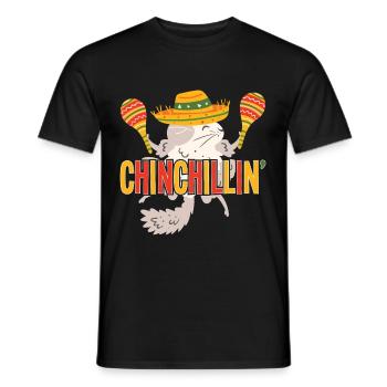 Chinchillin Mexican Artwork Chinchilla - Men's T-Shirt - black - Front - AI Model Male 178 light (178cm)