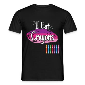 I Eat Crayons - Men's T-Shirt - black - Front - AI Model Male 178 light (178cm)