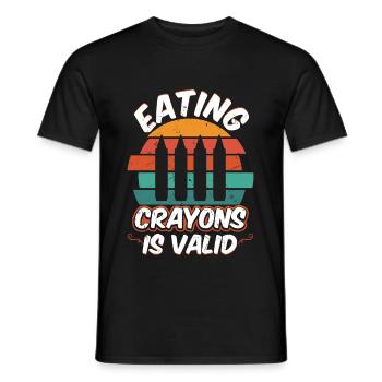 Eating Crayons Is Valid Vintage Distressed - Men's T-Shirt - black - Front - AI Model Male 178 light (178cm)