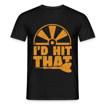 Id Hit That Darts - Men's T-Shirt - black - Front - AI Model Male 178 light (178cm)
