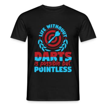 Life Without Darts Is Possible But Pointless - Men's T-Shirt - black - Front - AI Model Male 178 light (178cm)