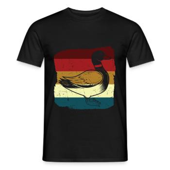 Vintage Duck Distressed Duck Hunter - Men's T-Shirt - black - Front - AI Model Male 178 light (178cm)