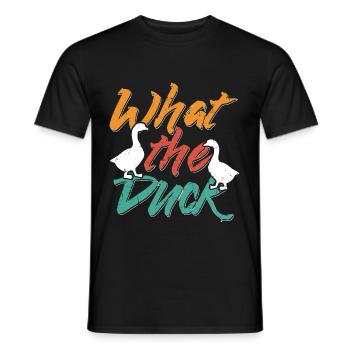 What The Duck - Men's T-Shirt - black - Front - AI Model Male 178 light (178cm)