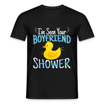 Ive Seen Your Boyfriend Shower - Men's T-Shirt - black - Front - AI Model Male 178 light (178cm)