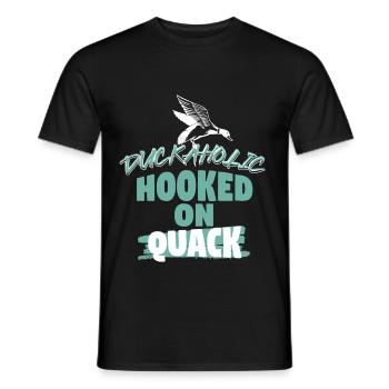 Duckaholic Hooked On Quack - Men's T-Shirt - black - Front - AI Model Male 178 light (178cm)
