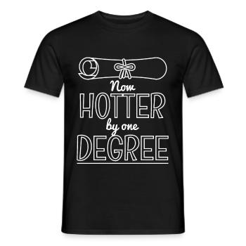 Now Hotter By A Degree Graduation Pun - Men's T-Shirt - black - Front - AI Model Male 178 light (178cm)