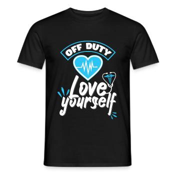 Off Duty Love Yourself - Men's T-Shirt - black - Front - AI Model Male 178 light (178cm)