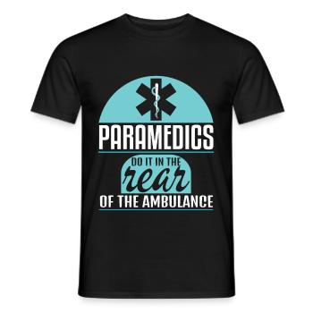 Paramedics Do it In The Rear Of The Ambulance - Men's T-Shirt - black - Front - AI Model Male 178 light (178cm)