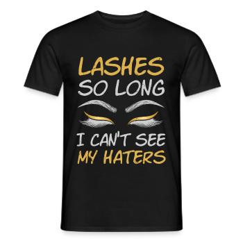 Lashes So Long I Cant See My Haters - Men's T-Shirt - black - Front - AI Model Male 178 light (178cm)